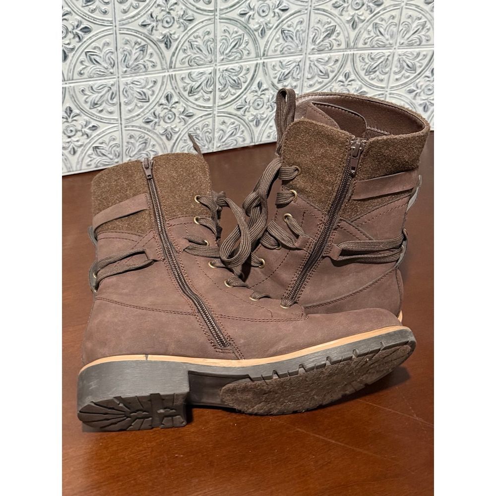 Maurice's combat moto brown suede women's boots size 10 Remi‎